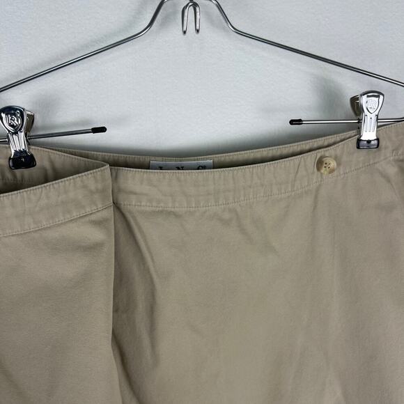 Vintage 90s Y2K INC  Khaki Beige Cotton Mini Wrap Skirt Women's 12 FITS MODERN 8 - Picture 3 of 7